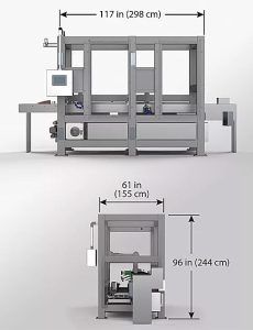 case packing machine with 2 robot dimensions