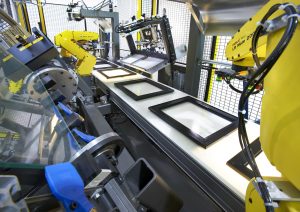 robot picture frame assembly line