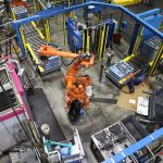 engine parts machine tending line