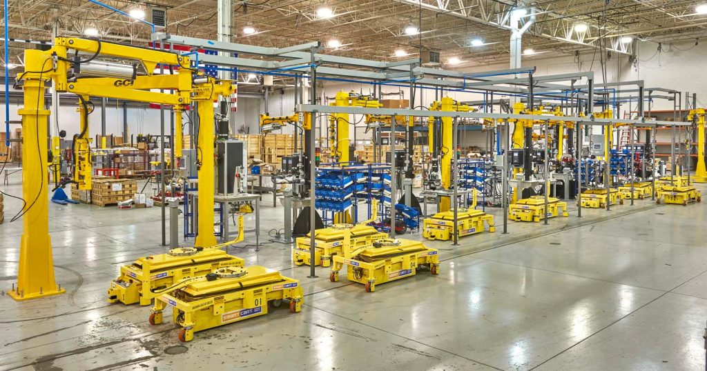 Automated Assembly Line with AGVs
