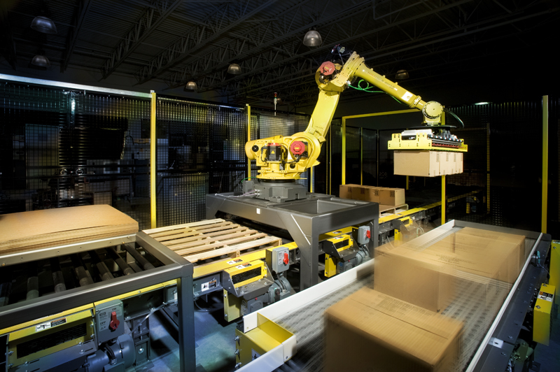 automated robot palletizing conveyor with fanuc automated robot palletizing conveyor with fanuc