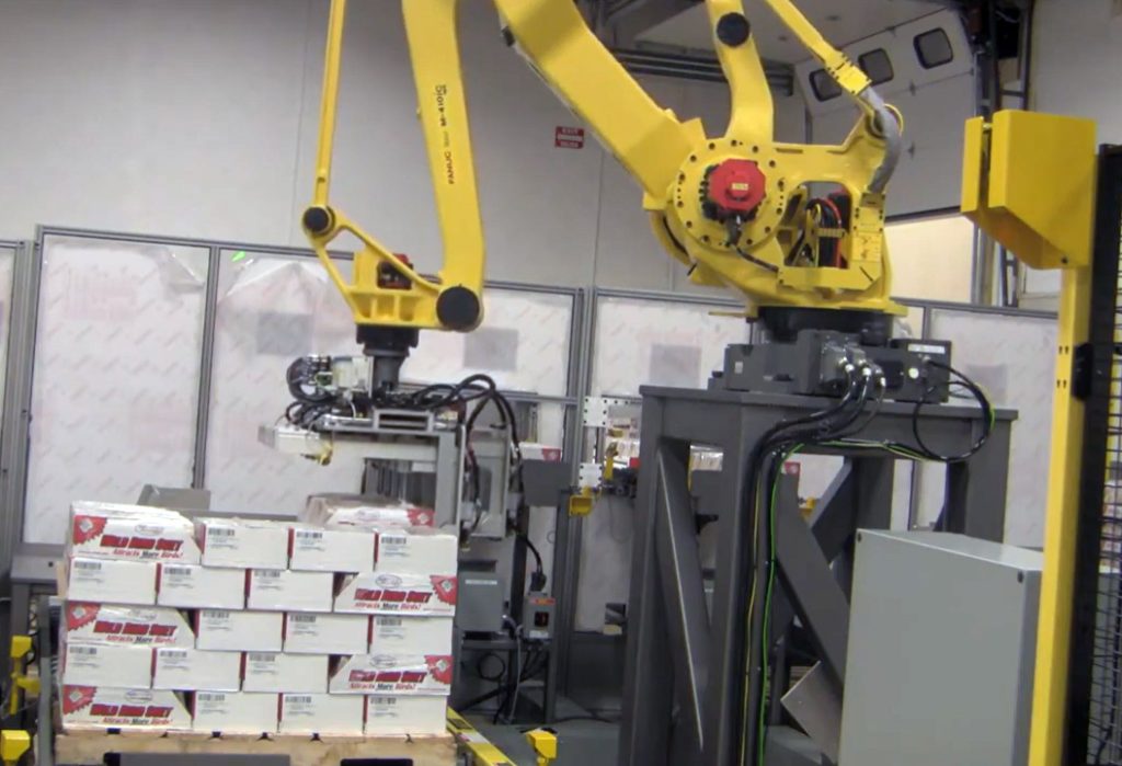 suet trays robot palletizing automation