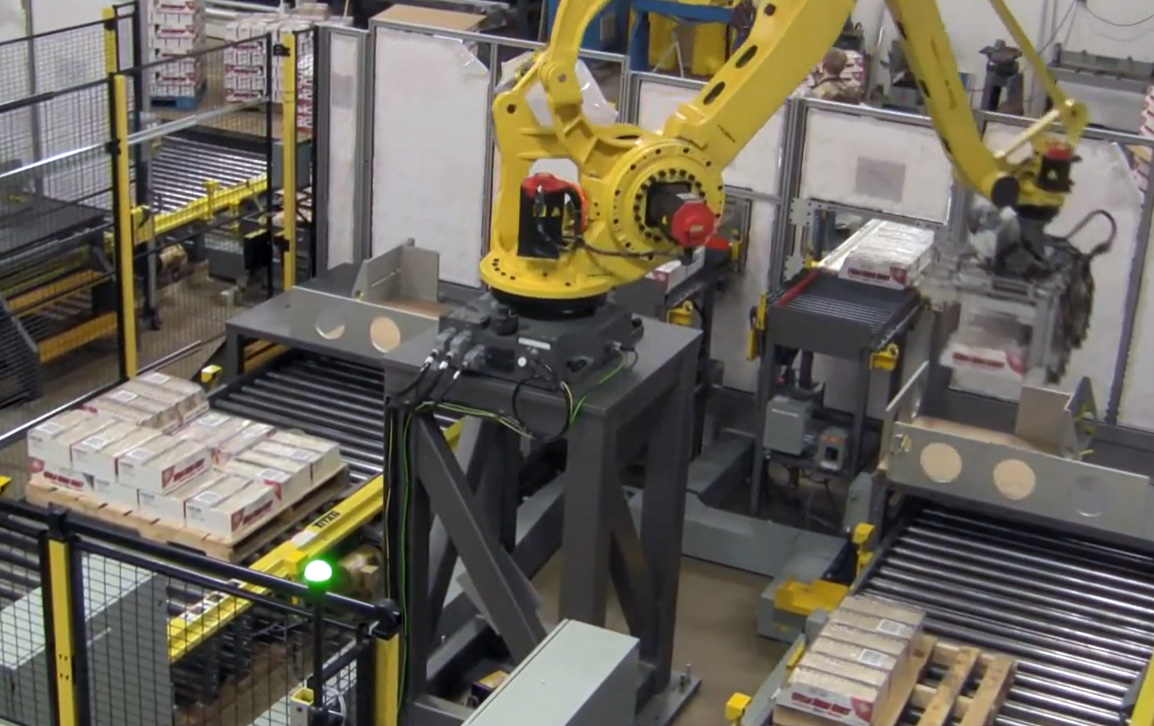 suet trays robot palletizing automation