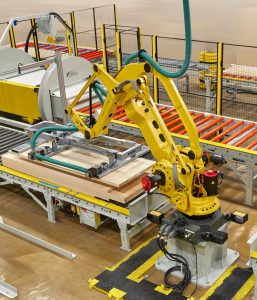 wood door sanding conveyor robot system